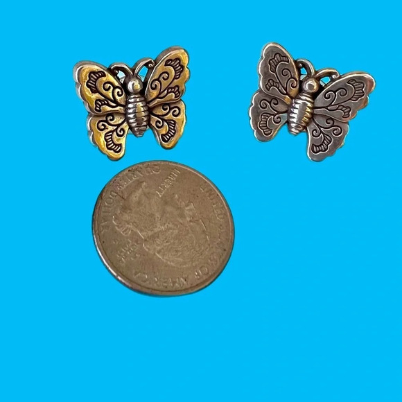 Brighton Butterfly Earrings Silver Stud. - Picture 4 of 4